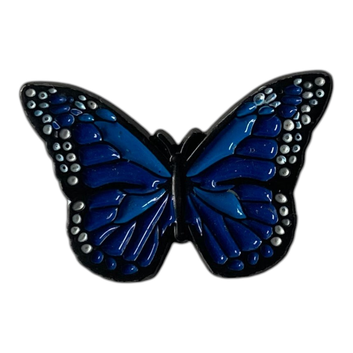 Pinkgul.no decorative blue butterfly metal sticker with raised details for mobile phones and electronic devices