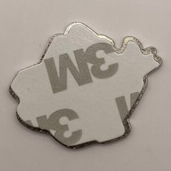 Pinkgul.no decorative metal sticker with a strong adhesive backing for electronic devices and smooth surfaces
