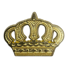 Pinkgul.no decorative gold metal crown sticker with a detailed raised design for smooth surfaces
