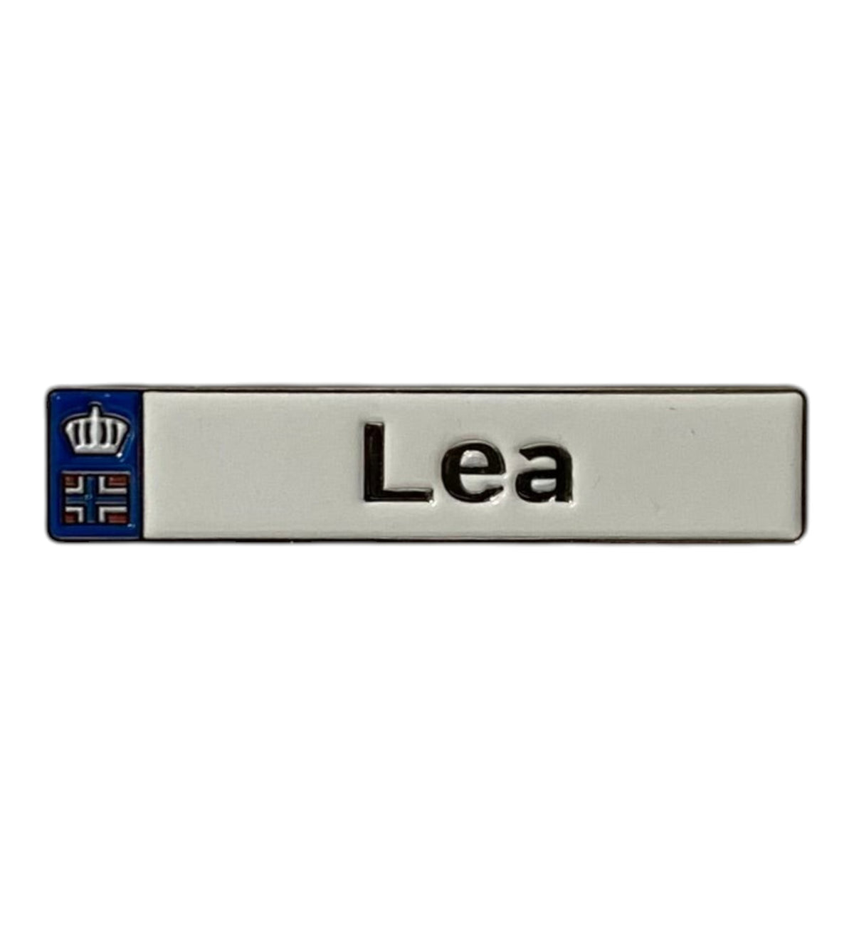 Pinkgul.no Lea decorative metal sticker with a raised design and crown emblem for smooth surfaces