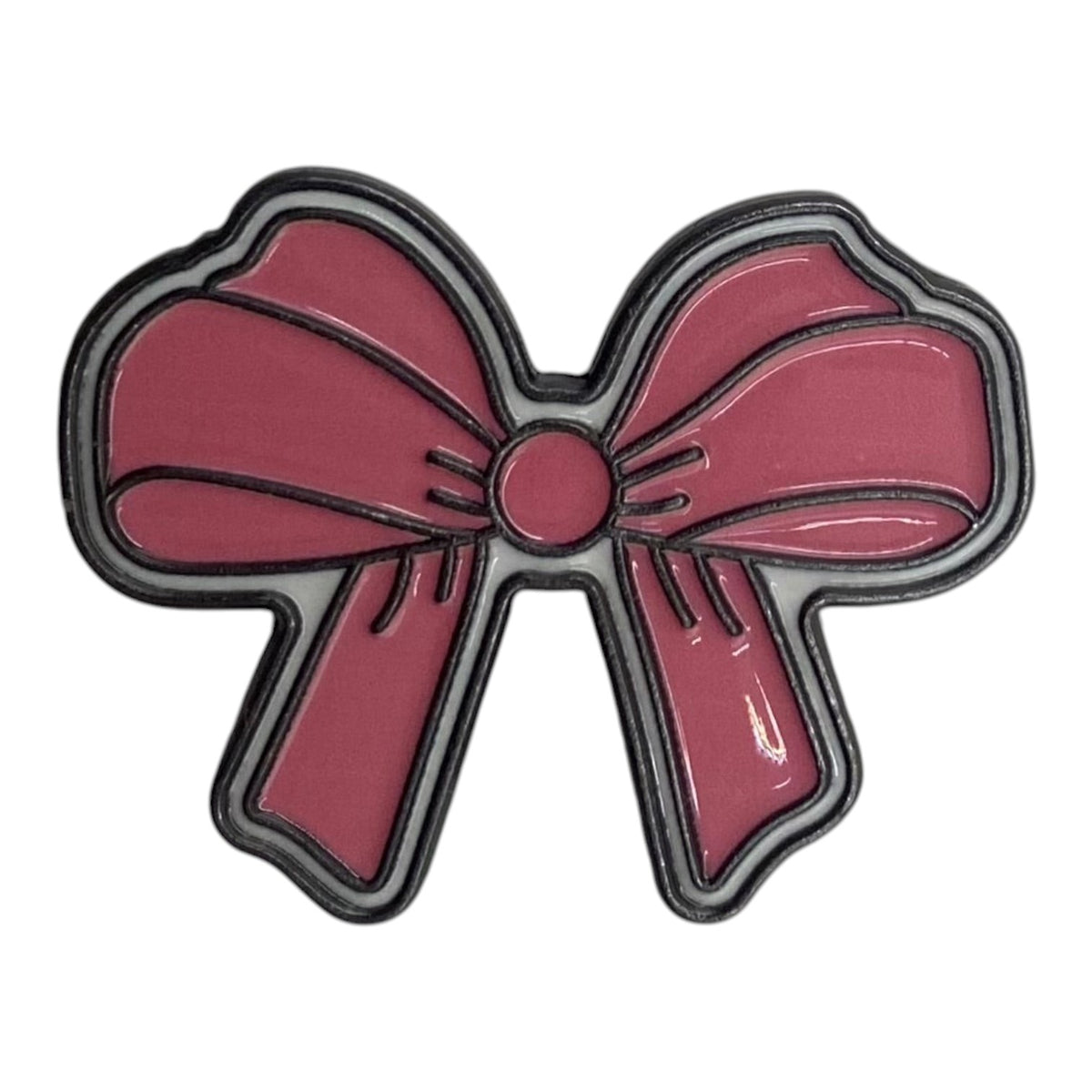 Pinkgul.no decorative metal bow sticker with a raised design and smooth finish for electronic devices