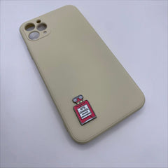 Pinkgul.no decorative metal perfume bottle sticker applied to a beige smartphone case