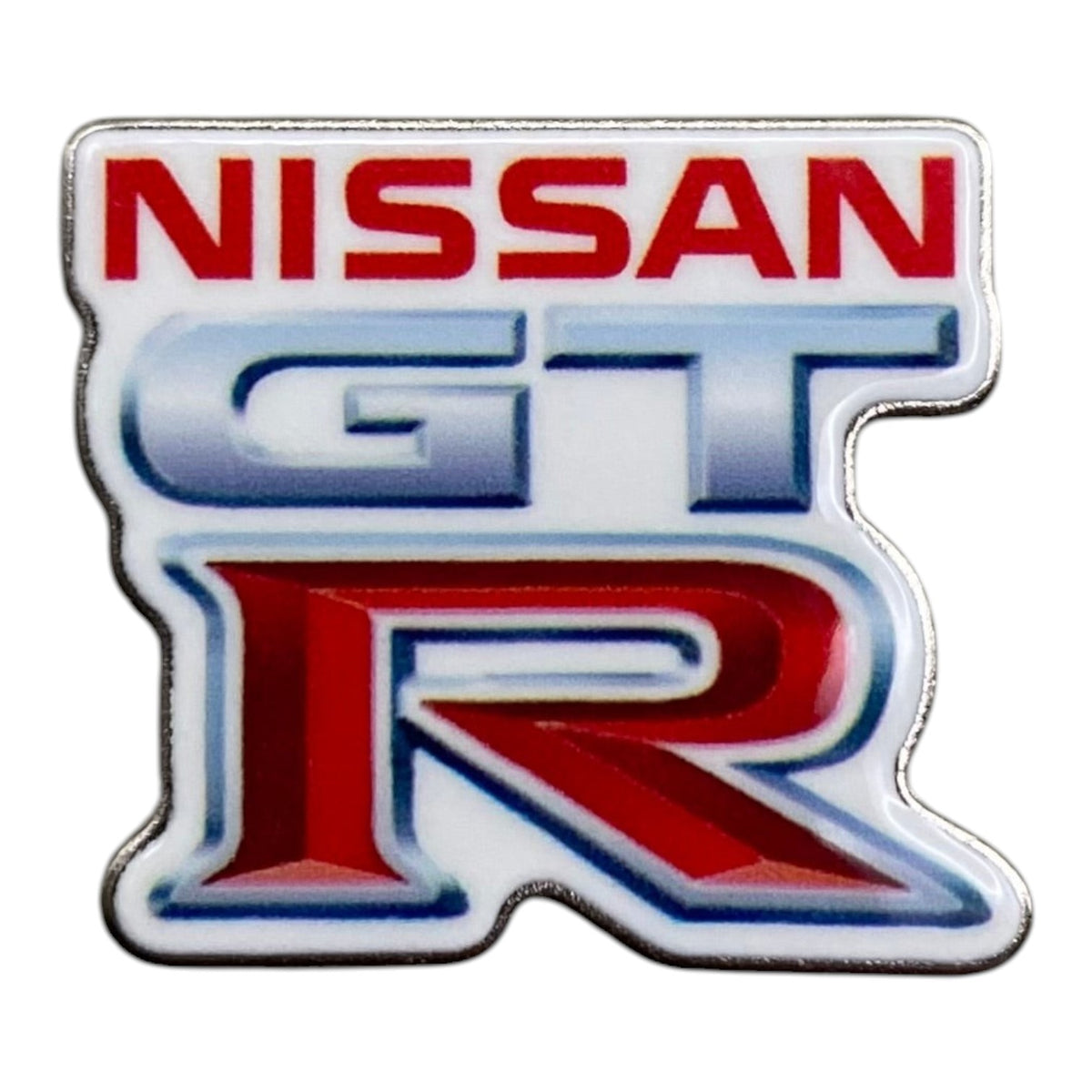 Pinkgul.no Nissan GT-R metal decorative sticker with a raised design and adhesive backing for smooth surfaces