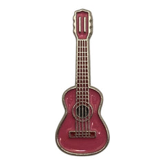 Pinkgul.no decorative metal sticker shaped like a pink acoustic guitar with a raised design and adhesive backing